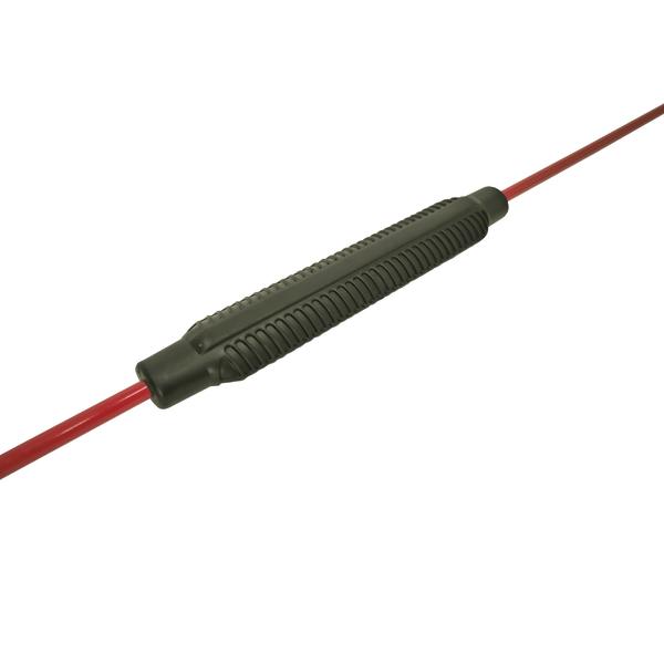 Schwarzer Griff aus Kunstoff von rotem Schwingstab.