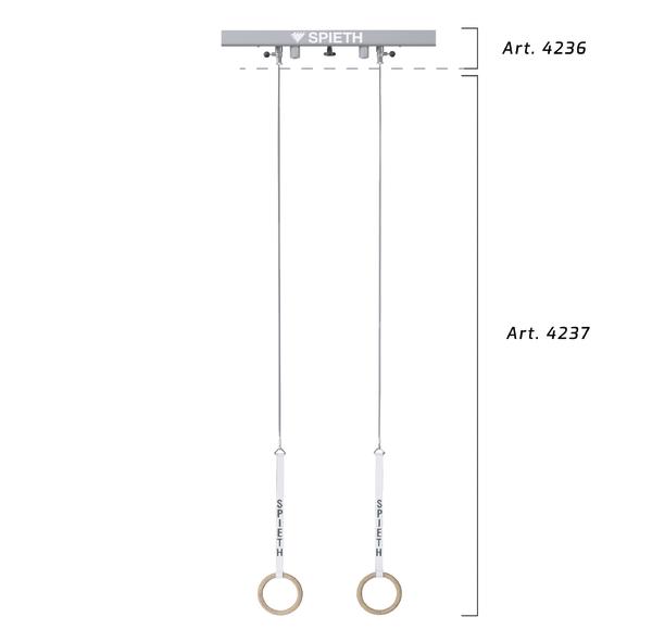Turnringe mit verstellbarer Aufhängung von Spieth, geeignet für Gymnastik und Training.