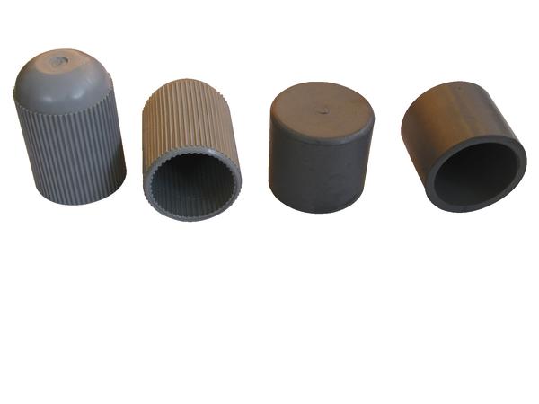 Runde Gummipuffer mit glatter Oberfläche, innen hohl, in unterschiedlichen Designs.