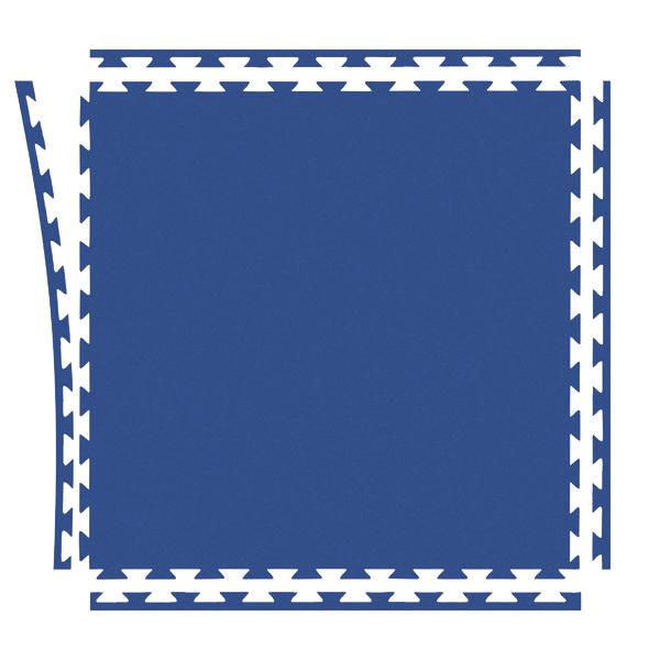 Blaues Schaumstoff-Puzzle-Spielmatten-Set mit verzahnten Kanten für Bodenschutz.