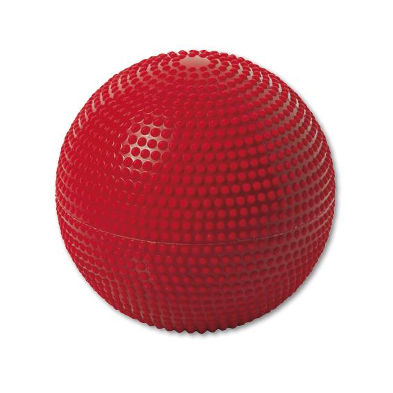 Rote Massageball mit Noppenstruktur für Muskelentspannung und Schmerztherapie.