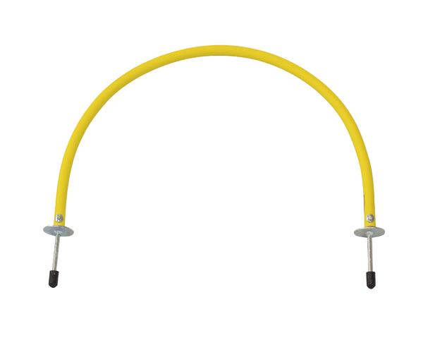 Gelber Trainings-Hürdenstab aus Kunststoff für Sport- und Agility-Übungen.