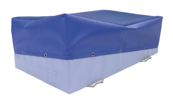 Blauer rechteckiger wasserdichter Abdeckplanen-Schutz für Hochsprungmatten.