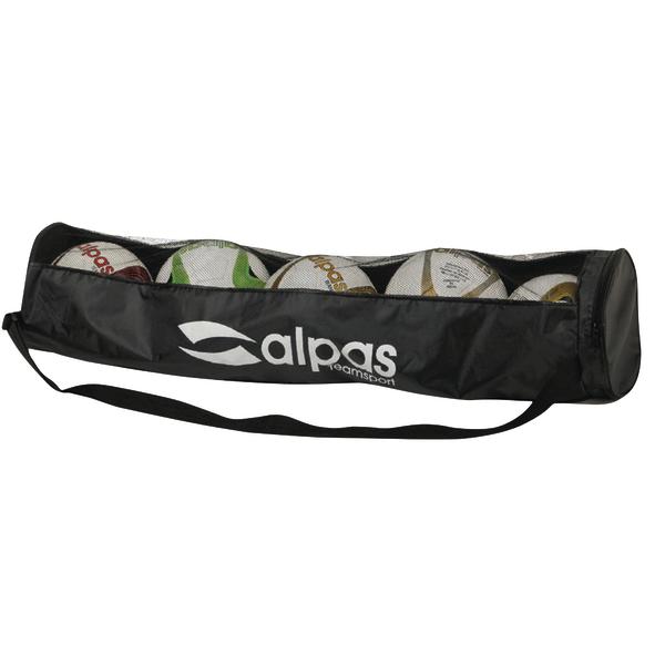 Schwarze Balltasche mit mehreren Volleyballen der Marke Alpas, ideal für Teamsport.