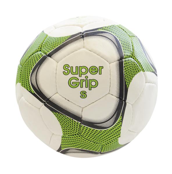 Weiß-grüner Handball mit Super Grip S Aufschrift auf weißem Hintergrund.