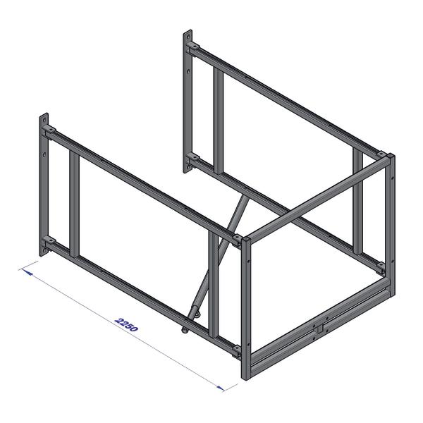 Sportco Basketball-Wandanlage 225, seitlich schwenkbar, Zielbrett 105 x 180 cm, MDF/Holzwerkstoff