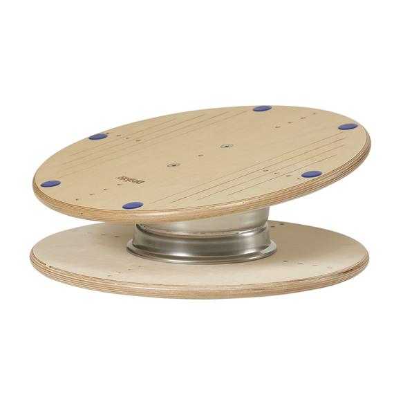 Balancierbrett aus Holz mit Metallachse für Gleichgewichtstraining und Koordination.