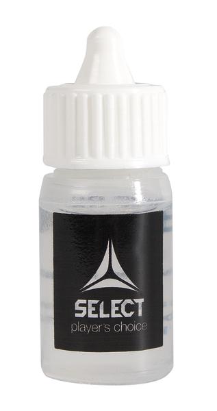Klares Fläschchen mit weißer Tropfspitze und schwarzem Select-Logo, Spielerauswahl.
