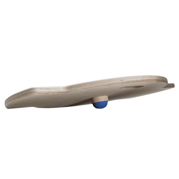 Balancierbrett aus Holz mit blauem Kugelgelenk für Gleichgewichtstraining und Koordination.