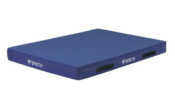 Blauer Spieth Turnmatte mit Griffen, faltbar, für Gymnastik und Sporttraining.