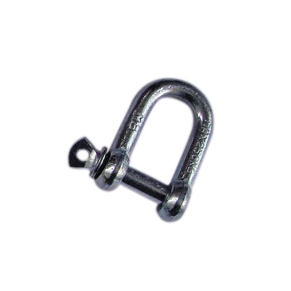 Edelstahl Schäkel mit Schraubbolzen für sichere Verbindungen in der Befestigungstechnik.
