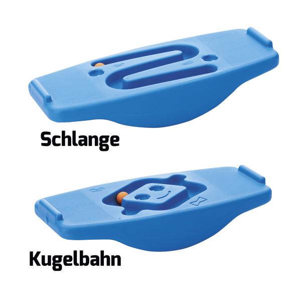 Blaues Balancierbrett mit Schlange-Motiv für Gleichgewichtstraining .