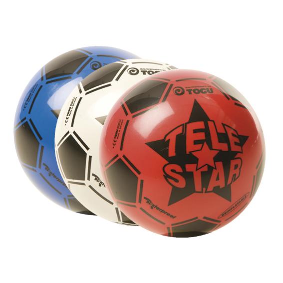 Tele Star Fußball in verschiedenen Farben mit schwarzem Stern-Design.
