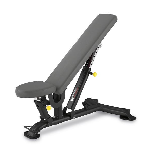 Verstellbare Hantelbank mit gepolstertem Sitz und Rückenlehne für Krafttraining zu Hause.