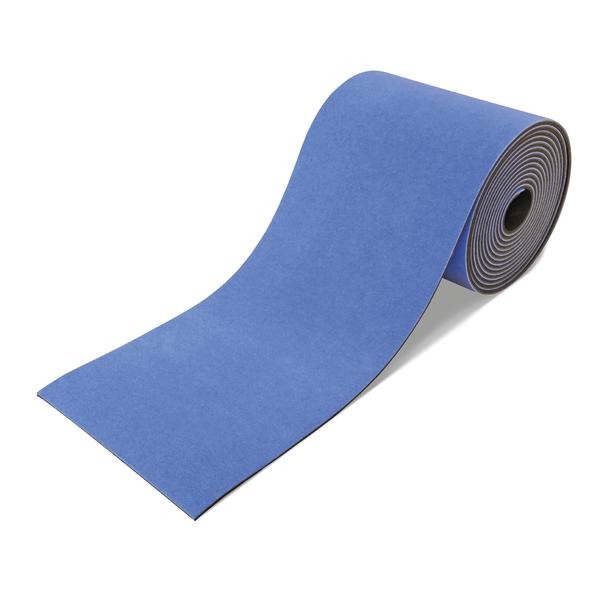 Aufgerollte blaue Trainings- oder Gymnastikmatte.