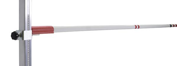 Hochsprunglatte mit Markierungen und Halterung für Leichtathletik-Wettkämpfe.