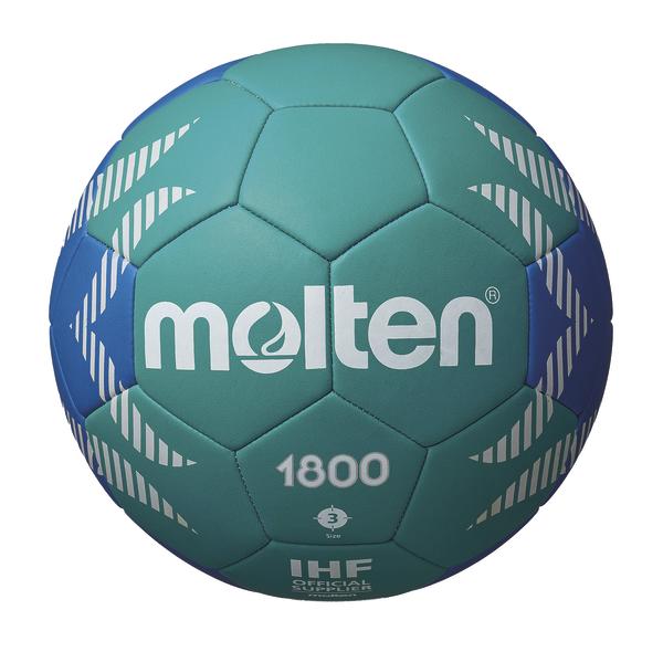 Handball Molten 1800 in Blau und Grün, offizieller IHF Spielball Größe 3.