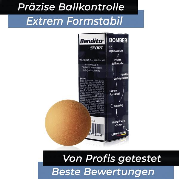 Bandito Oranger Kickerball neben Verpackung