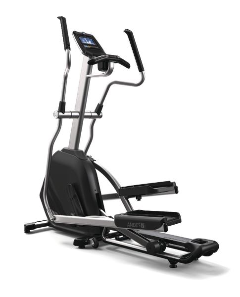 Ellipsentrainer Andes 7i mit digitalem Display und verstellbaren Griffen für Heimtraining.