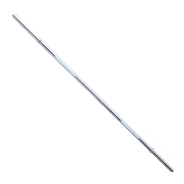 Langhantelstange aus Metall für Krafttraining und Gewichtheben, silberfarben.