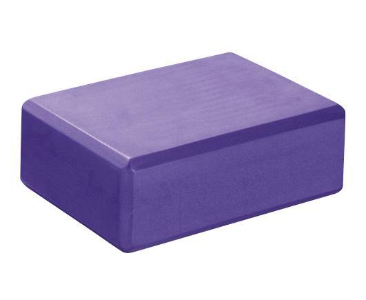 Lila Yoga-Block aus Schaumstoff für Fitness und Meditation.