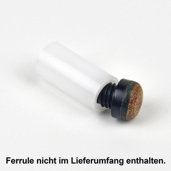 Schraubleder für Queues auf weißem Hintergrund.