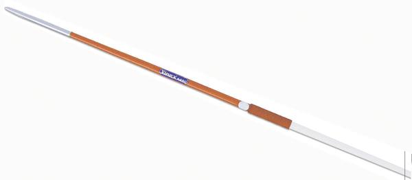 Übungsspeer mit orange-weißem Design aus Aluminium.