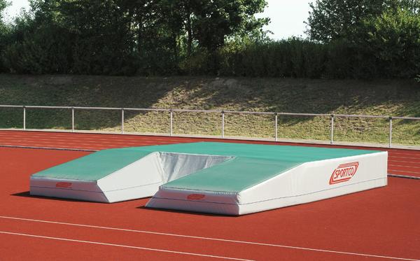 Sportco Stabhochsprungmatte, Standard, Größe 500 x 350 x 80 cm, grau/grün