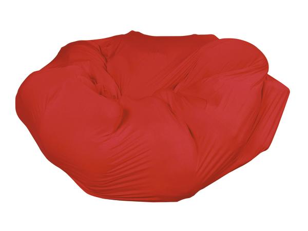 Roter, großer Sitzsack aus weichem Stoff, ideal zum Entspannen und Relaxen.