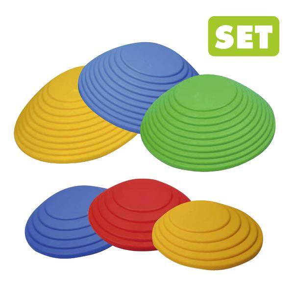 Set aus bunten Balance-Steinen für Kinder, rutschfest und spielerisch trainierend.