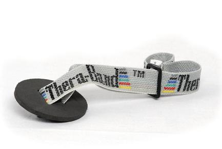 Theraband Fitnessband mit Griff und Widerstand für Krafttraining und Rehabilitation.