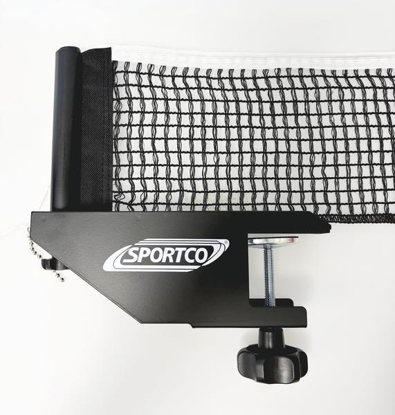 Sportco Tischtennisnetzgarnitur School mit Netz und robuster Schraubklemme in der Produktansicht.