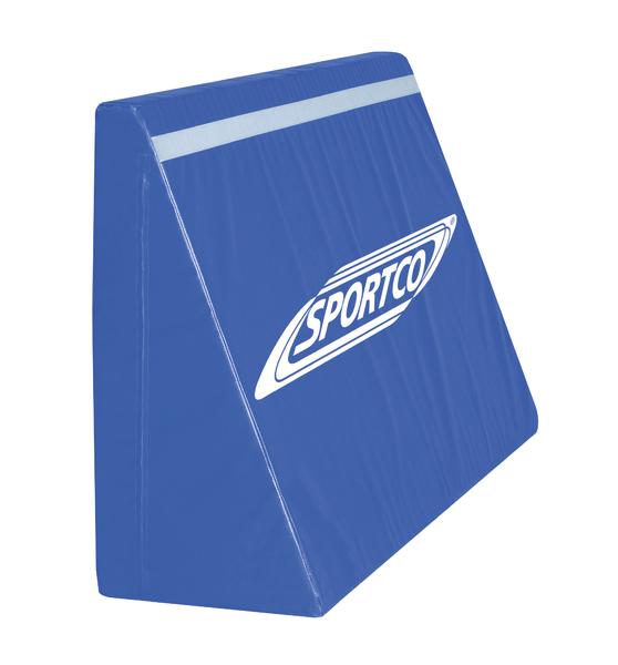 Blauer Sportco Weichbodenmatte Keil für Turnen und Gymnastik, rutschfest und stabil.