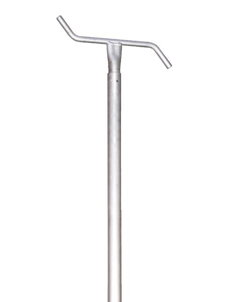 Verstellbare Stahlstütze mit T-förmigem Griff für Bau- und Gerüstarbeiten.