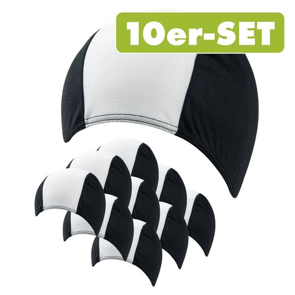 BECO Textil-Badekappe, Badekappe im 10er Satz, weiß/schwarz