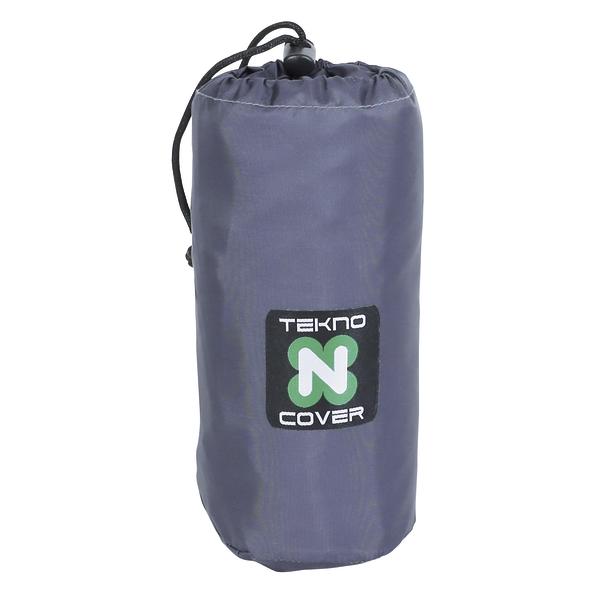 Grauer Aufbewahrungsbeutel mit Kordelzug und „Norditalia / TEKNO Cover“-Logo auf der Vorderseite.