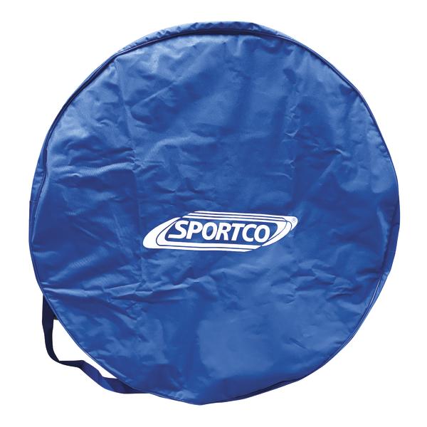 Runde blaue SPORTCO Transporttasche für Gymnastikreifen