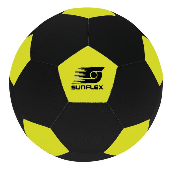 Schwarz-gelber Sunflex Handball mit markantem Logo, ideal für Indoor- und Outdoor-Sport.