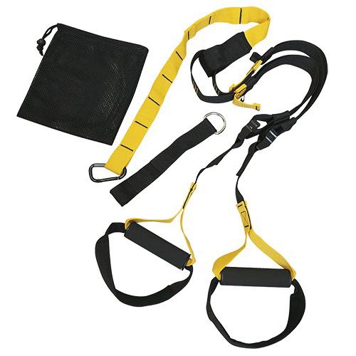 Trainer Set mit Bändern, Griffen und Tragetasche für Ganzkörpertraining.