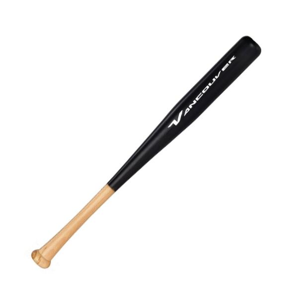 Baseballschläger aus Holz mit schwarzem Griff und "Vancouver"-Schriftzug.