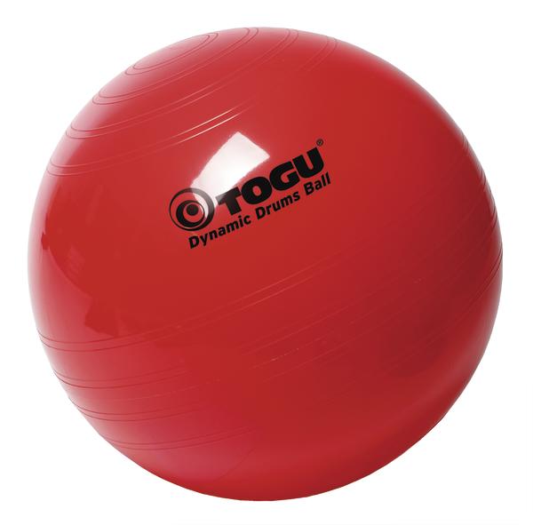Roter TOGU Dynamic Drums Ball Gymnastikball für Fitness und Therapie, glänzend und stabil.