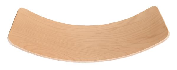 Ergonomisches, gebogenes Holzbrett für Balance- und Gleichgewichtsübungen.