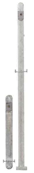 Verzinkter Stahlpfosten mit Befestigungselementen für Zaunmontage, verschiedene Längen.