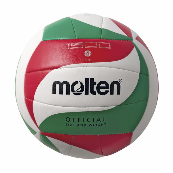 Molten Volleyball 1500 in Rot, Grün und Weiß, Größe 4
