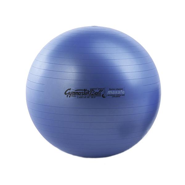 Blauer Gymnastikball aus Kunststoff für Fitness, Yoga und Rehabilitation.