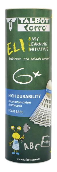 Dose mit Talbot Torro Badminton Nylon Federball für Kinder ab 6 Jahren, hohe Haltbarkeit.