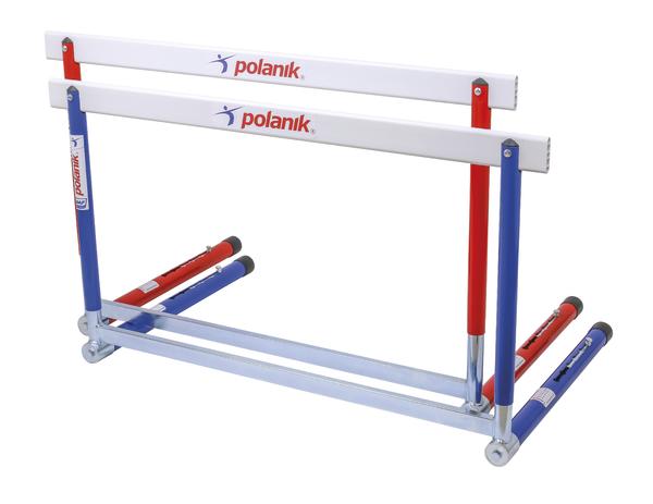 Leichtathletik Hürden in Rot, Weiß und Blau von Polanik für Trainingszwecke.