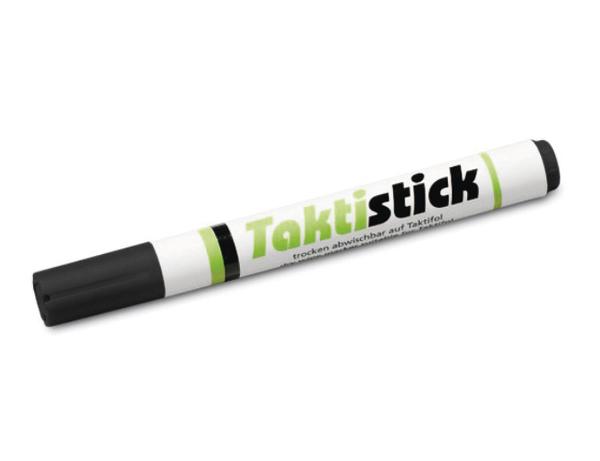 Schwarzer Taktistick Marker für trockene Abwischbarkeit auf Taktikfolien.