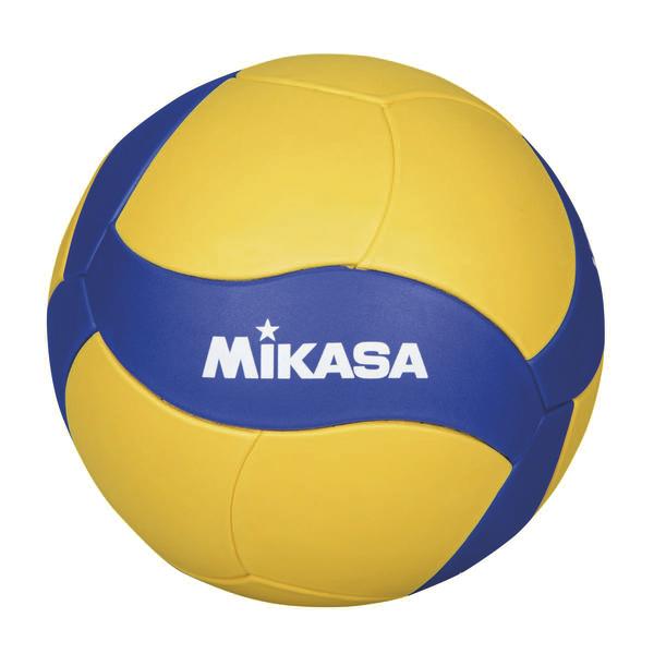 Gelb-blauer Mikasa Volleyball für Indoor- und Outdoor-Spiele, hochwertiges Sportgerät.
