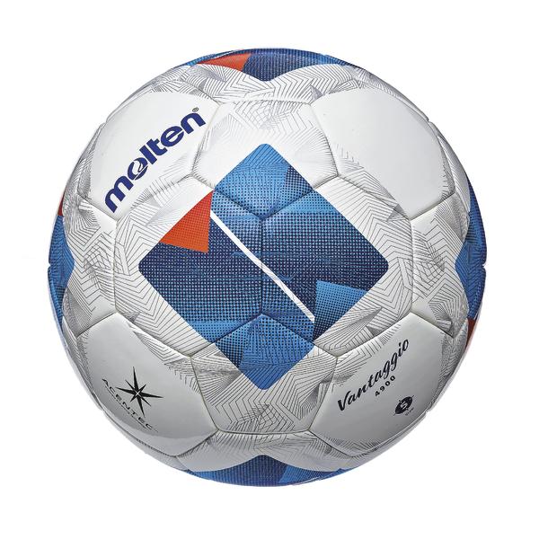 Handball Molten Vantaggio A900 weiß mit blauem und rotem Muster, Nahaufnahme